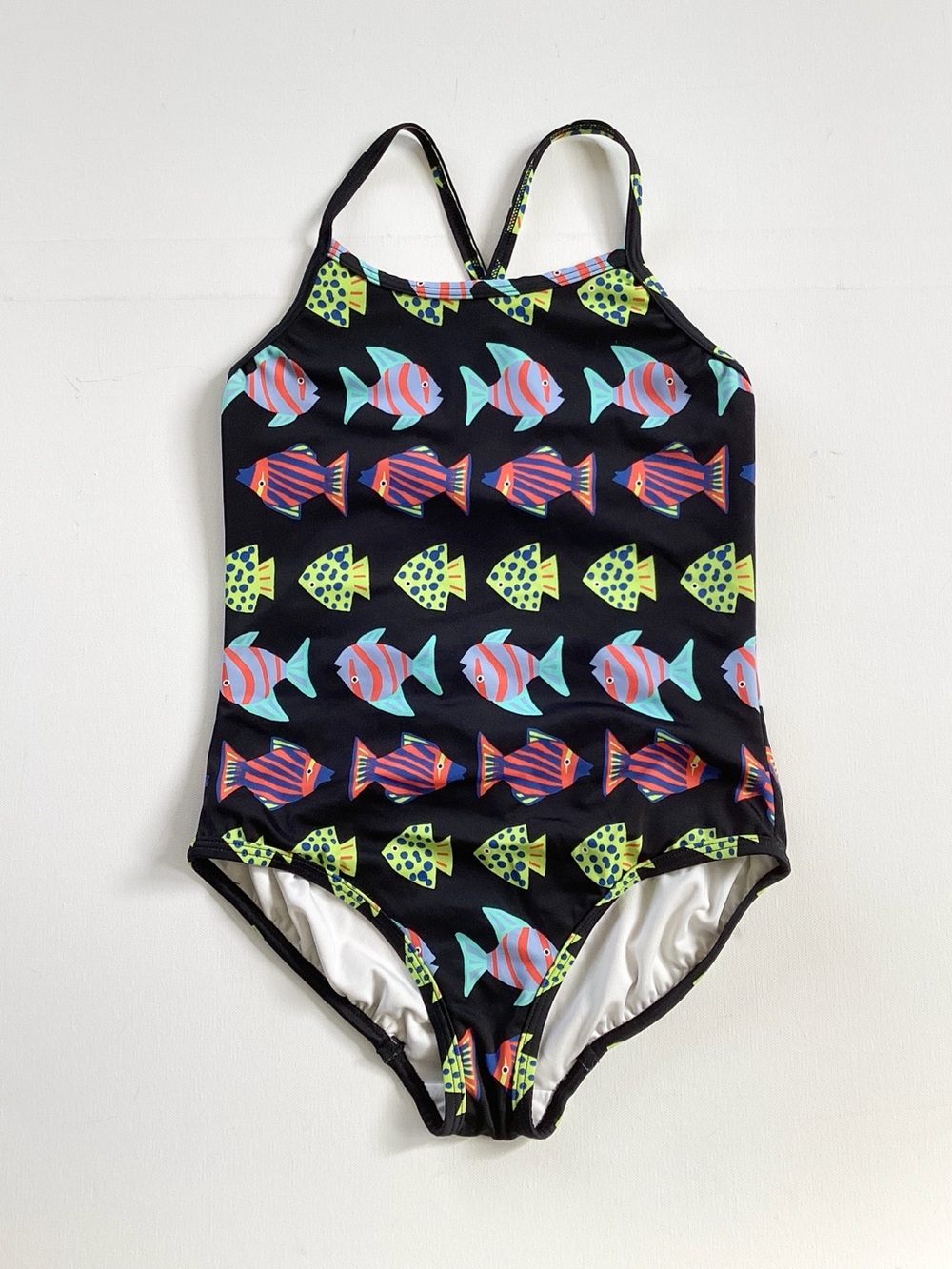 Hanna Andersson Black Fish One-Piece Swimsuit